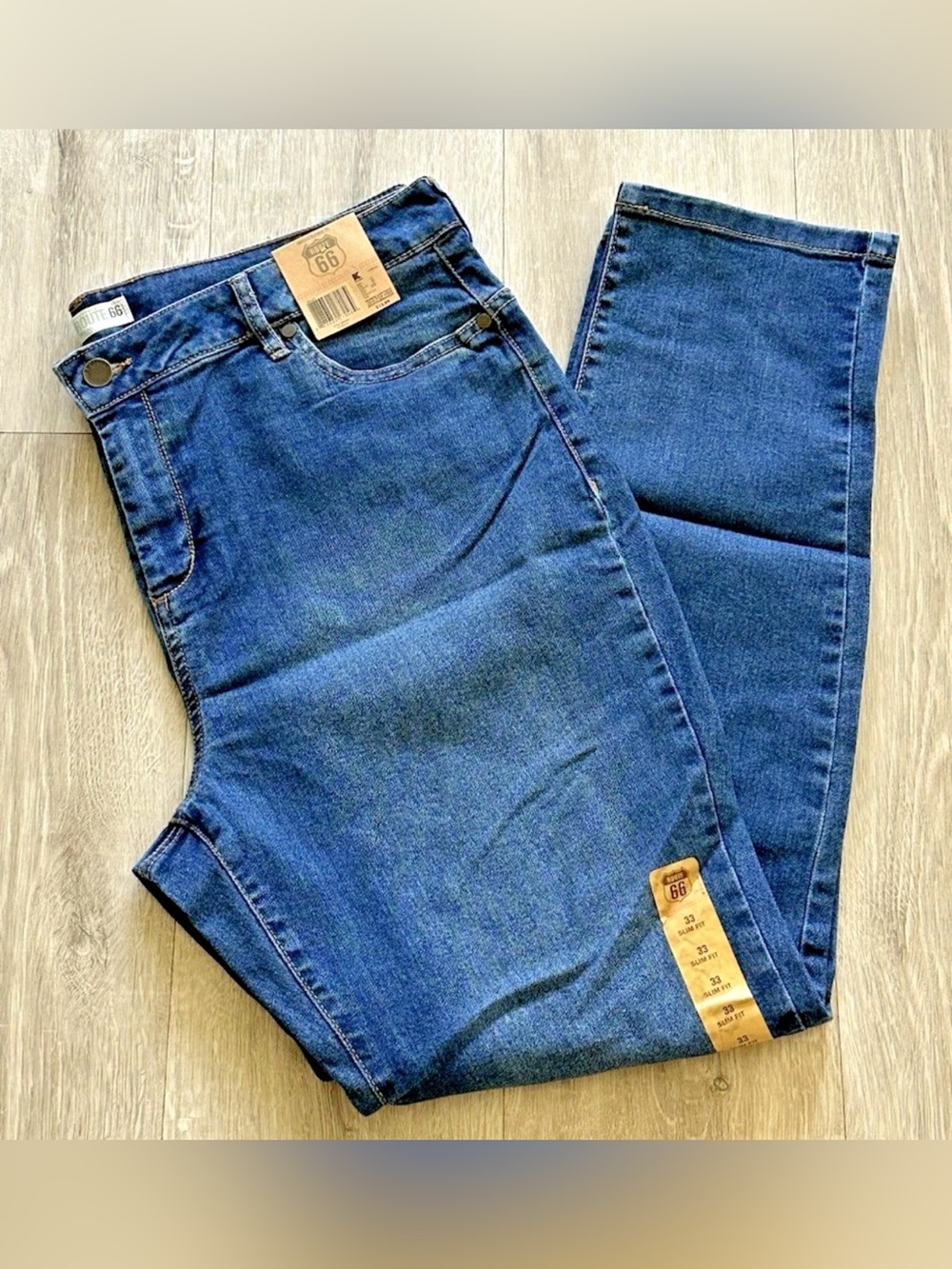NWT Women's 33 (US 15/16) Route 66 RT66 Denim at Once Jeans Medium Wash